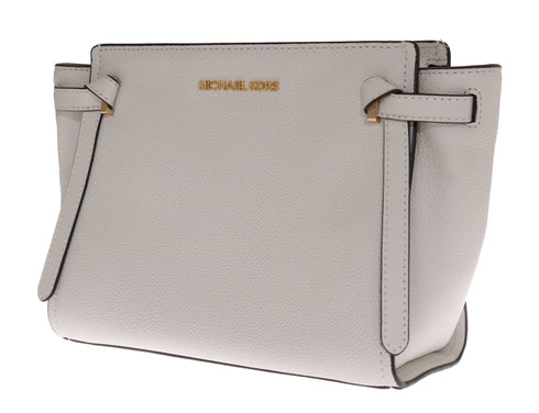 Michael Kors White CASSIE Leather Shoulder Bag